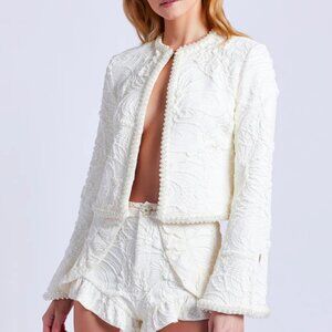 PatBo PEARL-BEADED JACQUARD JACKET